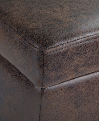 Avalon Contemporary Rectangle Storage Ottoman Bench 