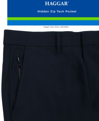 Haggar Men's The Active Series Straight-Fit  Performance Stretch Solid Dress Pants