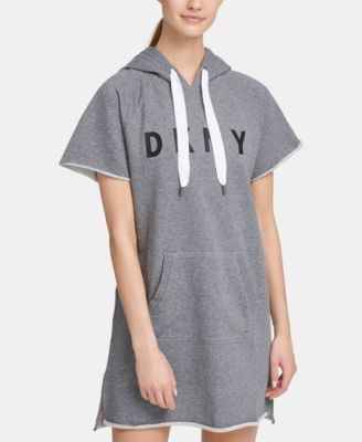 dkny sport logo hoodie dress