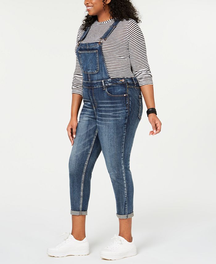 Dollhouse Juniors' Plus Size Skinny Denim Overalls Macy's