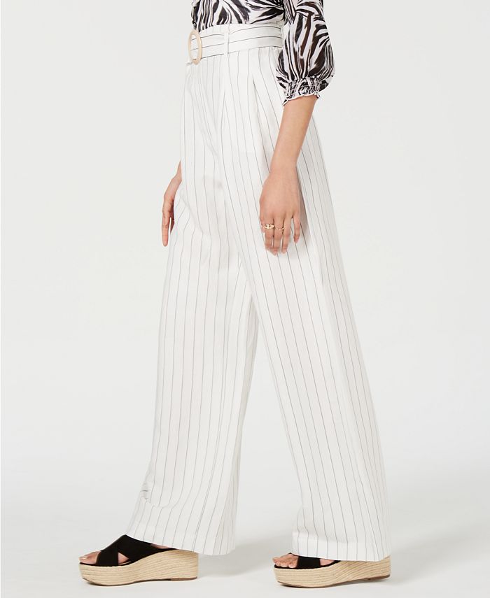 LEYDEN Striped Belted Pants - Macy's