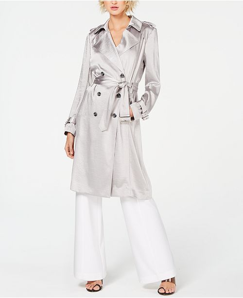 I N C Metallic Trench Coat Wide Leg Pants Created For Macy S