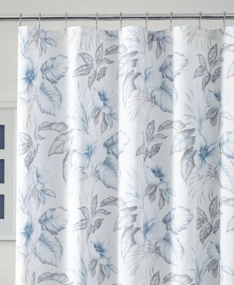 Tommy Bahama Casablanca Garden Cotton Shower Curtain, 72 X 72