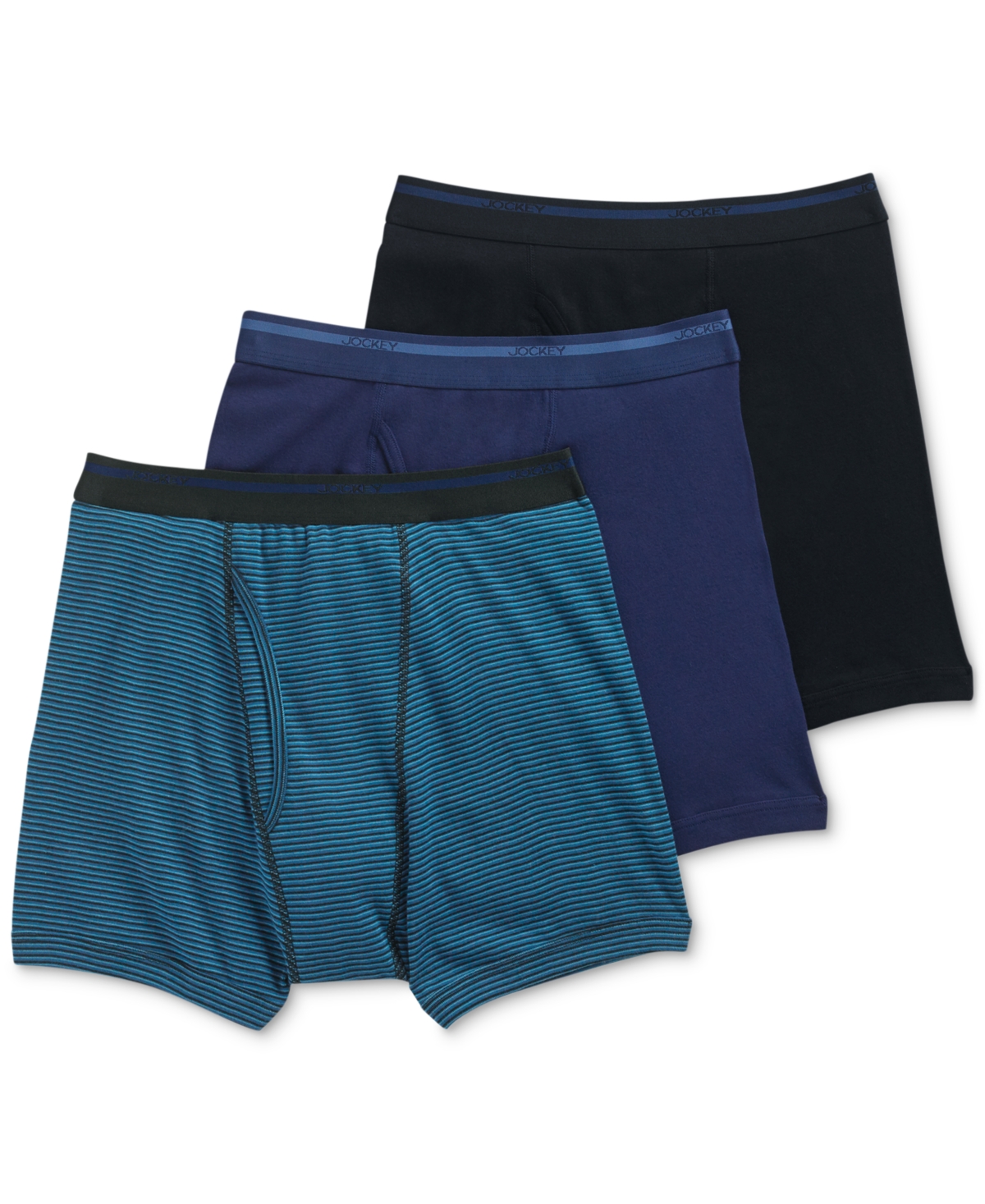 Men's Classic 3 Pack Cotton Boxer Briefs - Red/Blue Assorted