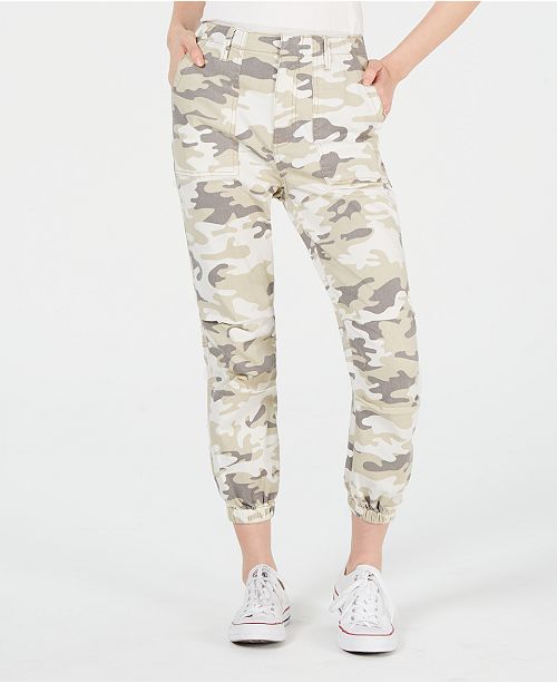 Tinseltown Love Fire Juniors' Tan Camo Slim Utility Pants & Reviews