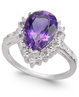 image of Amethyst (2-3/4 ct. t.w.) & Diamond (1/4 ct. t.w.) Ring in 14k White Gold