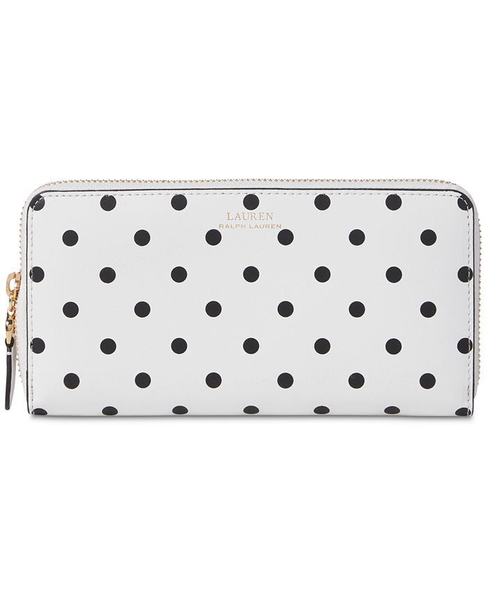Lauren Ralph Lauren Dryden Polka Dot Leather Wallet - Macy's