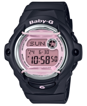 Shop Baby-g Women's Digital Black Resin Strap Watch 42.6mm