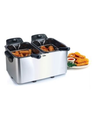 Elite Gourmet Elite Platinum Stainless Steel Dual Deep Fryer