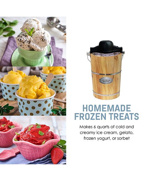 Elite By Maxi Matic Elite Gourmet 6 Quart Old Fashioned Pine Bucket Electric Manual Ice Cream Maker Reviews Small Appliances Kitchen Macy S