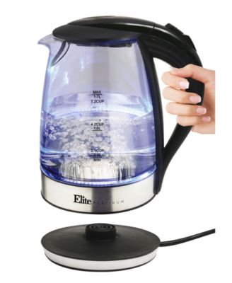 Elite Gourmet Elite Platinum 1.7L Cordless Glass Kettle