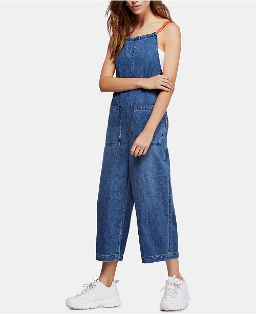 Free People Joyride Cropped Denim Jumpsuit Reviews Jeans