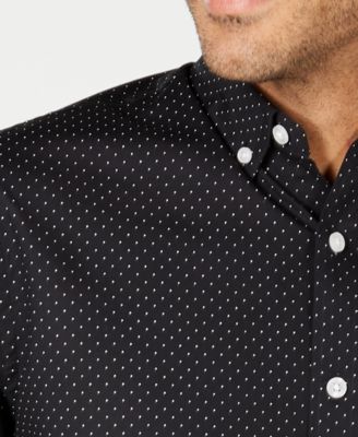 Men's Micro Dot Print Stretch Cotton Shirt, Created for Macy's