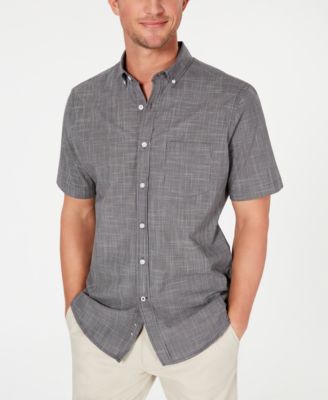 Men's Texture Check Stretch Cotton Shirt, Created for Macy's  