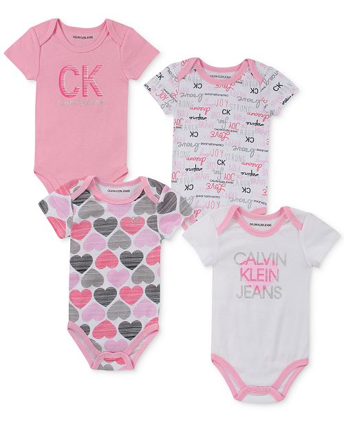 Calvin Klein Baby Girls 4 Pk Printed Bodysuits Reviews Kids
