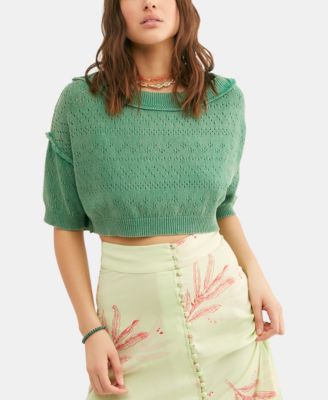 Free People - Dropped Shoulder Knit Crop Top