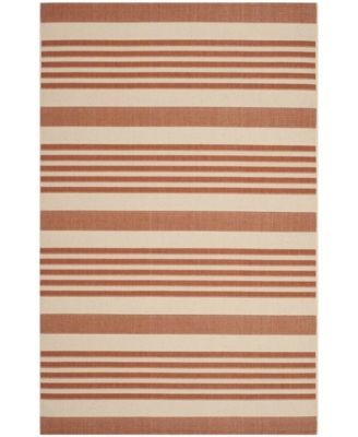 Courtyard CY6062 Terracotta and Beige 5'3" x 7'7" Sisal Weave Outdoor Area Rug
