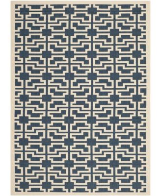 Courtyard MSR5424 Navy and Beige 8' x 11' Sisal Weave Outdoor Area Rug