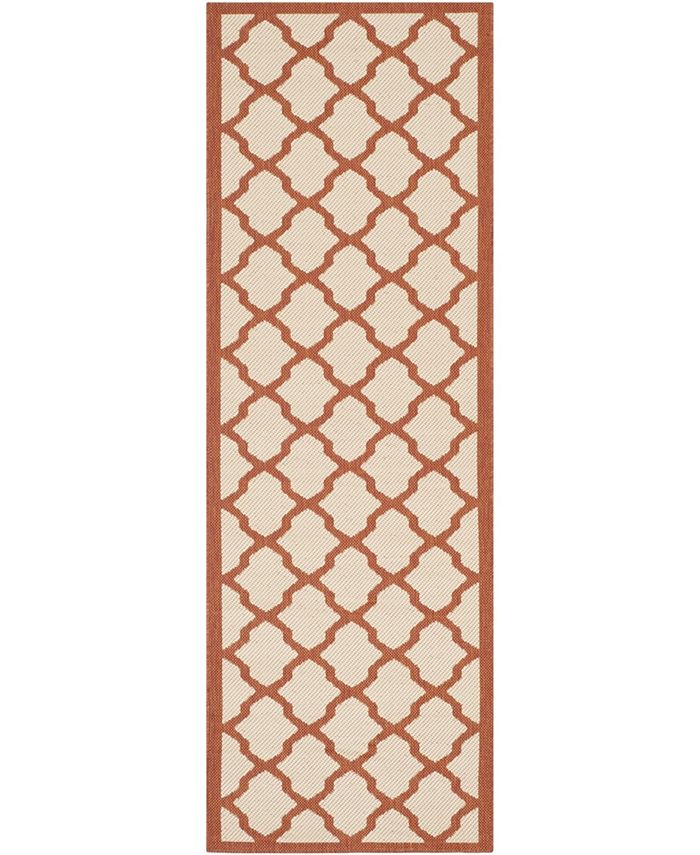 Safavieh Courtyard Beige and Terracotta 2'3" x 6'7" Sisal Weave Runner