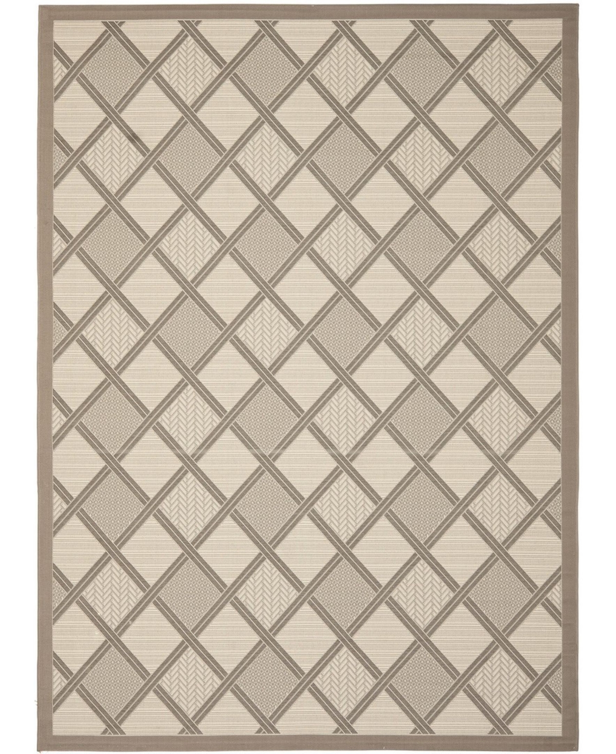 Safavieh Courtyard Beige and Dark Beige 8' x 11' Sisal Weave Outdoor Area Rug - Beige