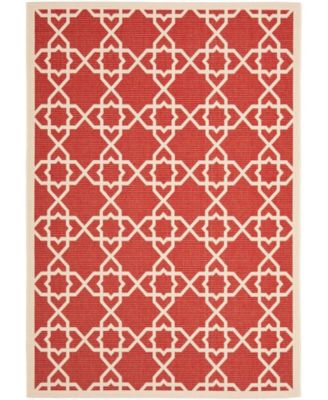 Courtyard CY6032 Red and Beige 8' x 11' Outdoor Area Rug