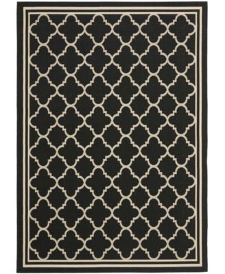 Courtyard CY6918 Black and Beige 8' x 11' Outdoor Area Rug