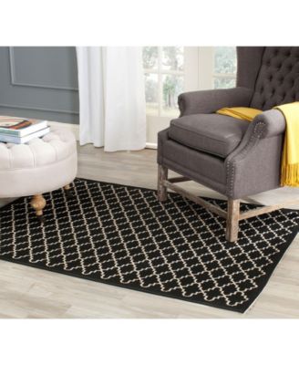 Courtyard CY6919 Black and Beige 5'3" x 7'7" Outdoor Area Rug