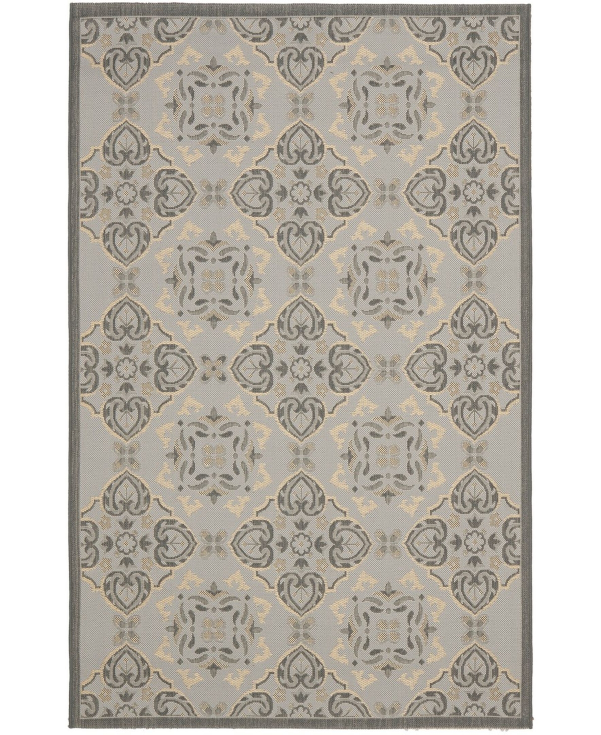 Safavieh Courtyard Light Gray and Anthracite 8' x 11' Sisal Weave Outdoor Area Rug - Grey / Ant