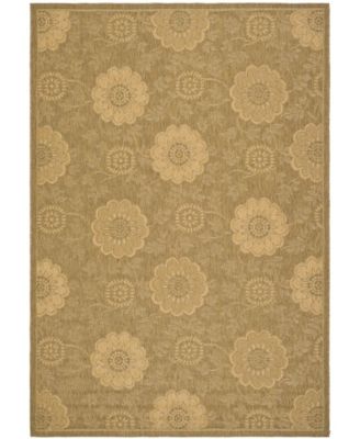Courtyard CY6948 Gold and Natural 5'3" x 7'7" Outdoor Area Rug