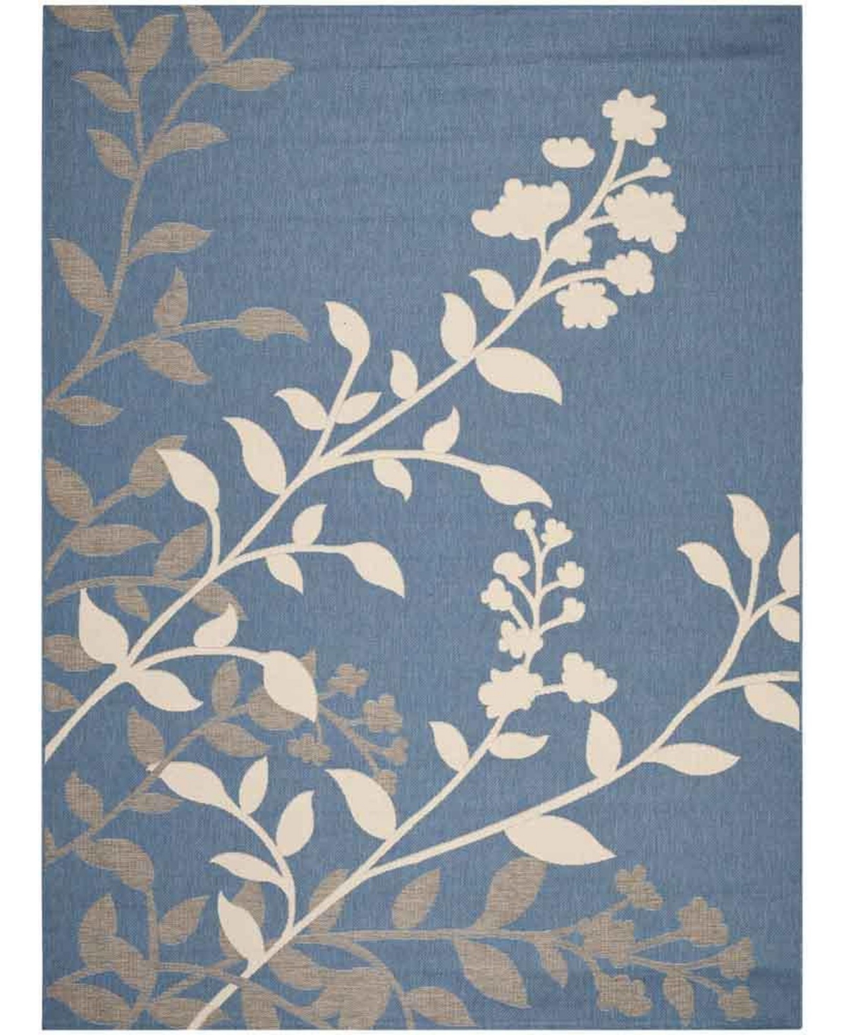 Safavieh Courtyard Blue and Beige 8' x 11' Sisal Weave Outdoor Area Rug - Blue