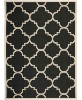 Courtyard CY6243 Black and Beige 8' x 11' Sisal Weave Outdoor Area Rug