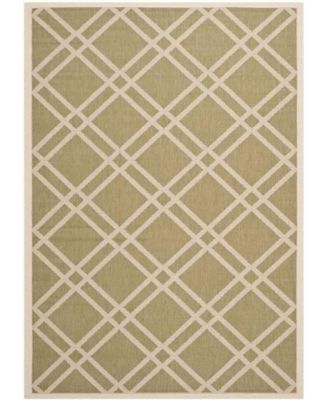 Courtyard CY6923 Green and Beige 5'3" x 7'7" Sisal Weave Outdoor Area Rug