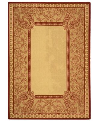 Courtyard CY2965 Natural and Red 5'3" x 7'7" Outdoor Area Rug