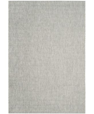 Courtyard CY8576 Gray and Turquoise 5'3" x 7'7" Sisal Weave Outdoor Area Rug