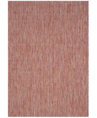Courtyard CY8520 Red 5'3" x 7'7" Sisal Weave Outdoor Area Rug
