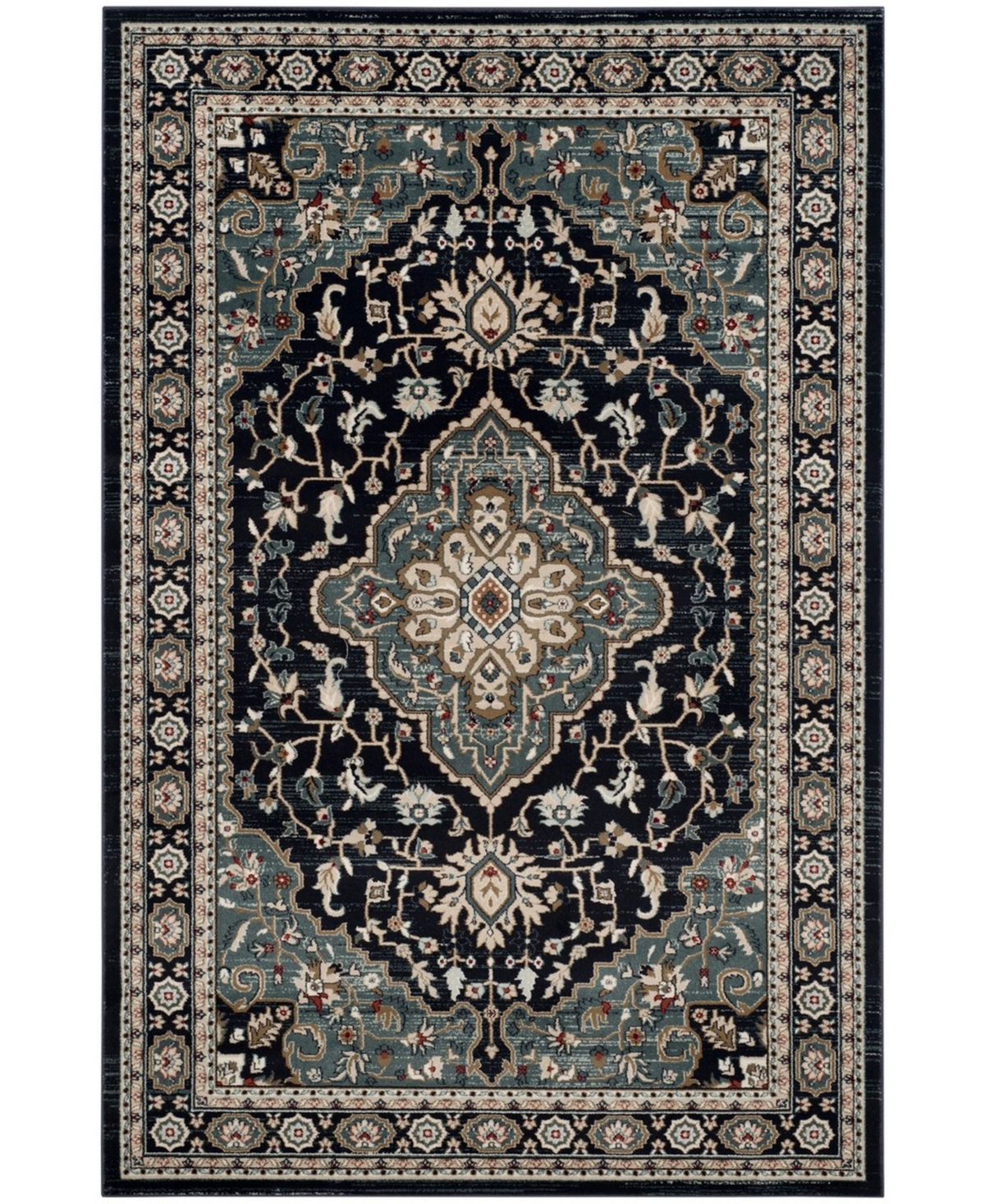 Safavieh Lyndhurst Anthracite and Teal 8' x 10' Area Rug - Grey Group