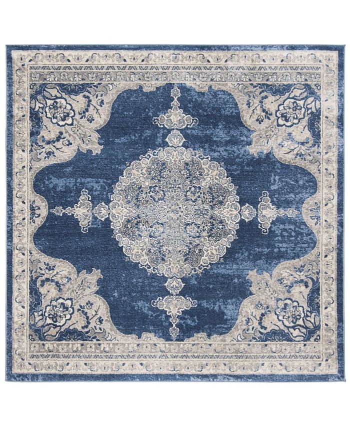 Safavieh Brentwood Navy and Light Gray 6'7" x 6'7" Square Area Rug Macy's