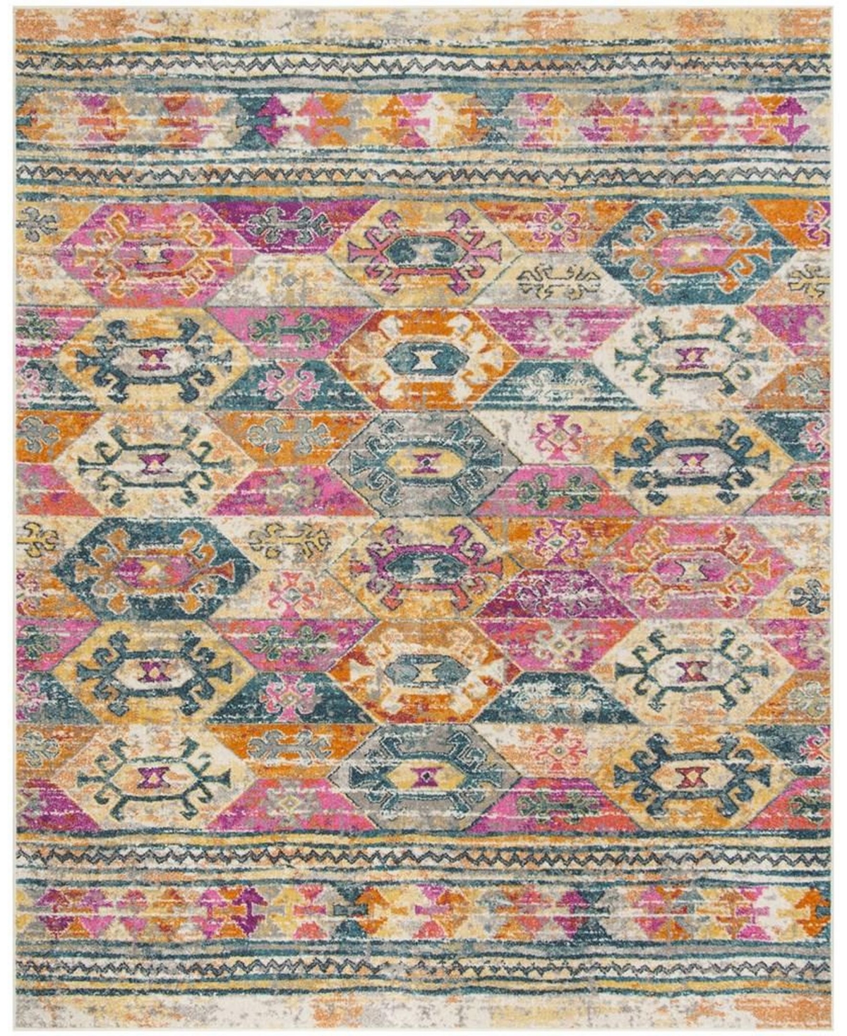 Safavieh Madison MAD118C Blue and Fuchsia 9' x 12' Area Rug - Blue