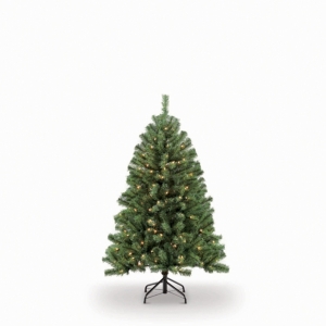 Puleo International 4.5 Ft. Pre-lit Noble Fir Artificial Christmas Tree With 250 Clear Ul Listed Lights In Green