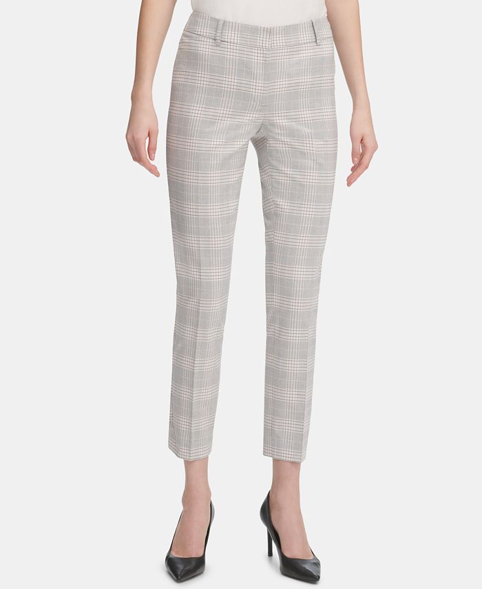 Calvin Klein Plaid Ankle Pants - Macy's