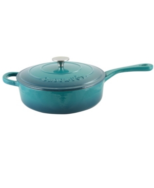 Crock Pot Artisan 35 Quart Enameled Cast Iron Deep Sauteacute Pan with Self Basting Lid