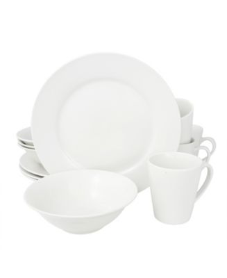 Noble Court 12 Piece Dinnerware Set, Rim Shape - Macy's