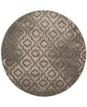 Safavieh Porcello Gray and Dark Gray 6'7in x 6'7in Round Area Rug