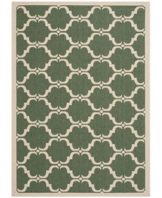 Courtyard CY6009 Dark Green and Beige 5'3" x 7'7" Outdoor Area Rug