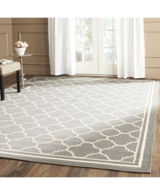Courtyard CY6918 Anthracite and Beige 8' x 11' Sisal Weave Outdoor Area Rug