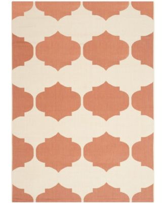 Courtyard CY6162 Beige and Terracotta 5'3" x 7'7" Outdoor Area Rug
