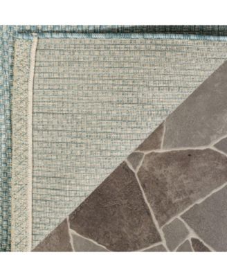 Courtyard CY8521 Aqua and Gray 5'3" x 7'7" Outdoor Area Rug