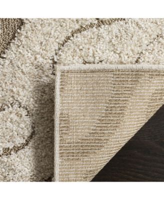 Florida Shag SG467 Cream and Beige 5'3" x 7'6" Area Rug