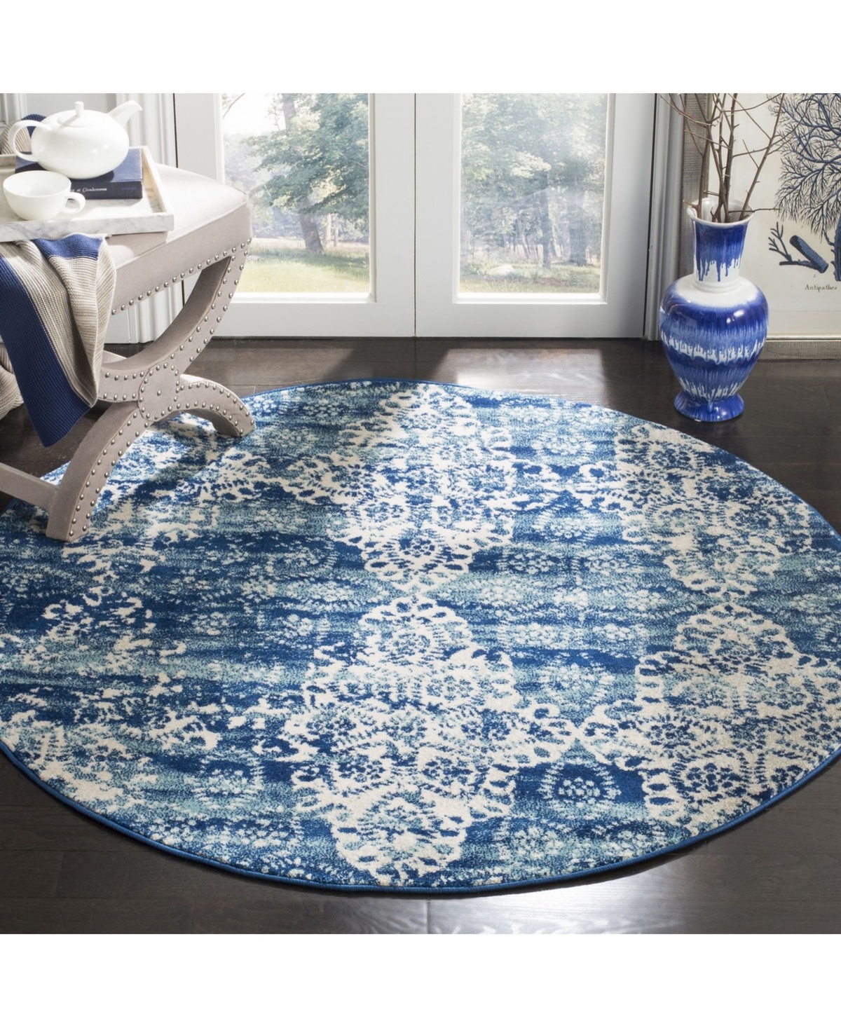 Safavieh Evoke EVK266 Royal and Ivory 5'1