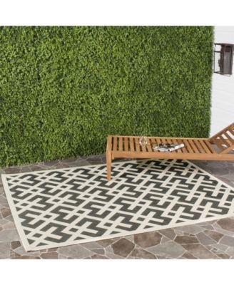 Courtyard CY6915 Black and Beige 5'3" x 7'7" Sisal Weave Outdoor Area Rug